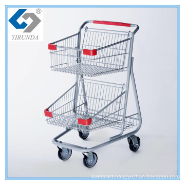 Canada Style Double Baskets Shopping Trolleys for Wholesale